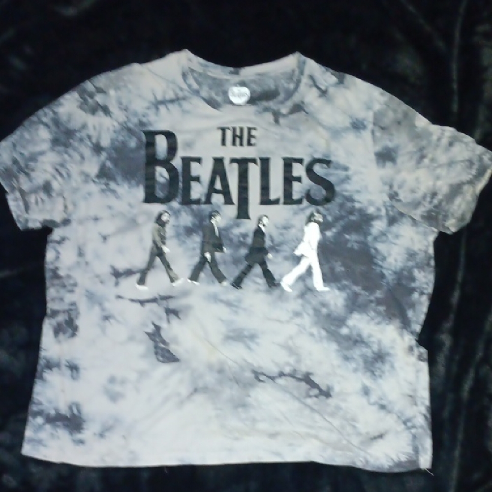 The Beatles Tie-Dye T-Shirt - Black and Gray